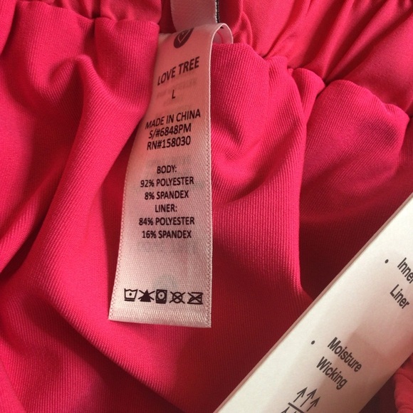 Love Tree Womens Hot Pink High Waisted Flowy Athletic Shorts W/ Pockets Lg - Picture 8 of 8